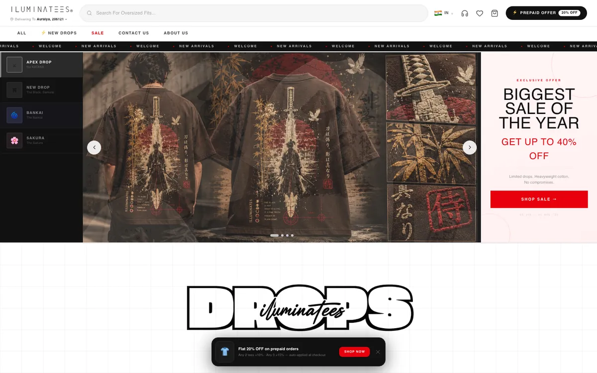 Iluminatees website on desktop