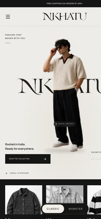 Nikhatu website on mobile