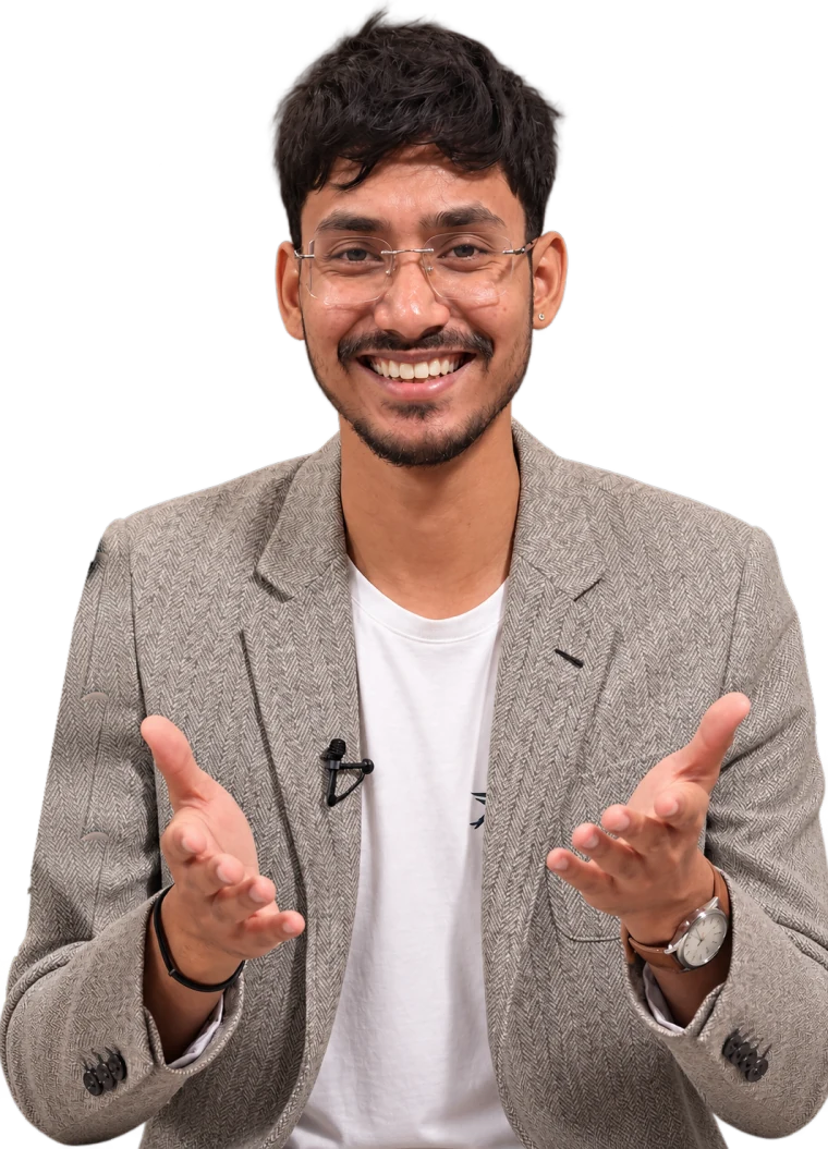 Aman Mudgal smiling with open hands